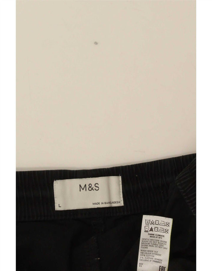 Pantaloncini chino da uomo Marks & Spencer grandi W34 cotone nero