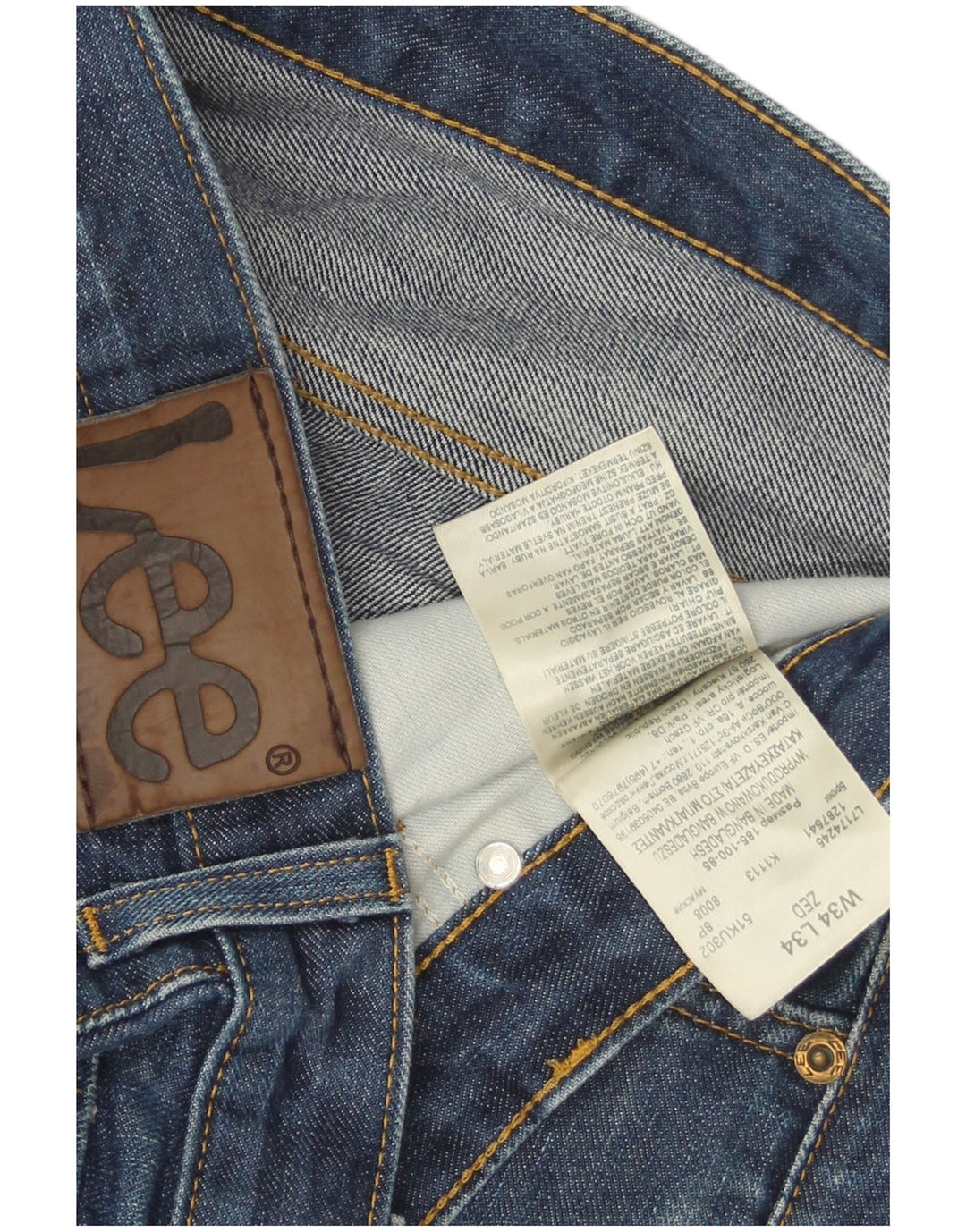 Jeans dritti Zed da uomo Lee W34 L34 cotone blu