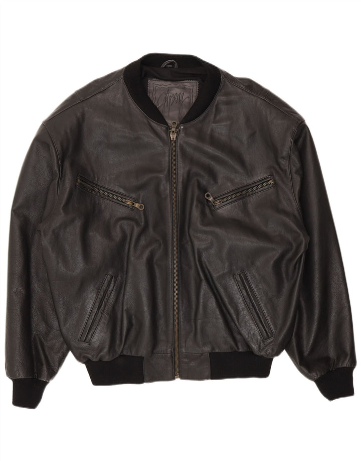 Giacca in pelle da uomo Gipsy UK 40 grande in pelle nera