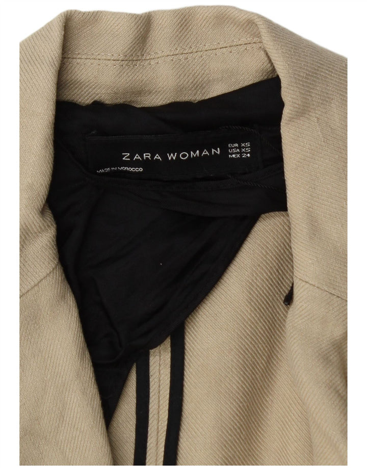 Cappotto doppiopetto da donna Zara UK 6 XS Lino beige