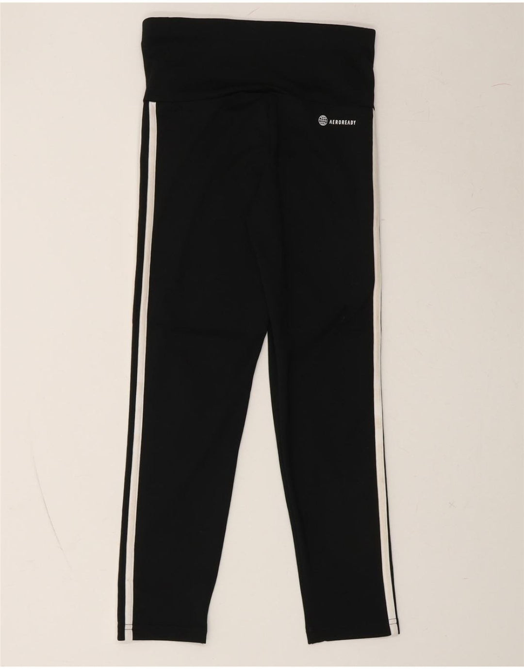 ADIDAS Girls Aeroready Leggings 9-10 Years  Black Polyester Vintage Adidas and Second-Hand Adidas from Messina Hembry 