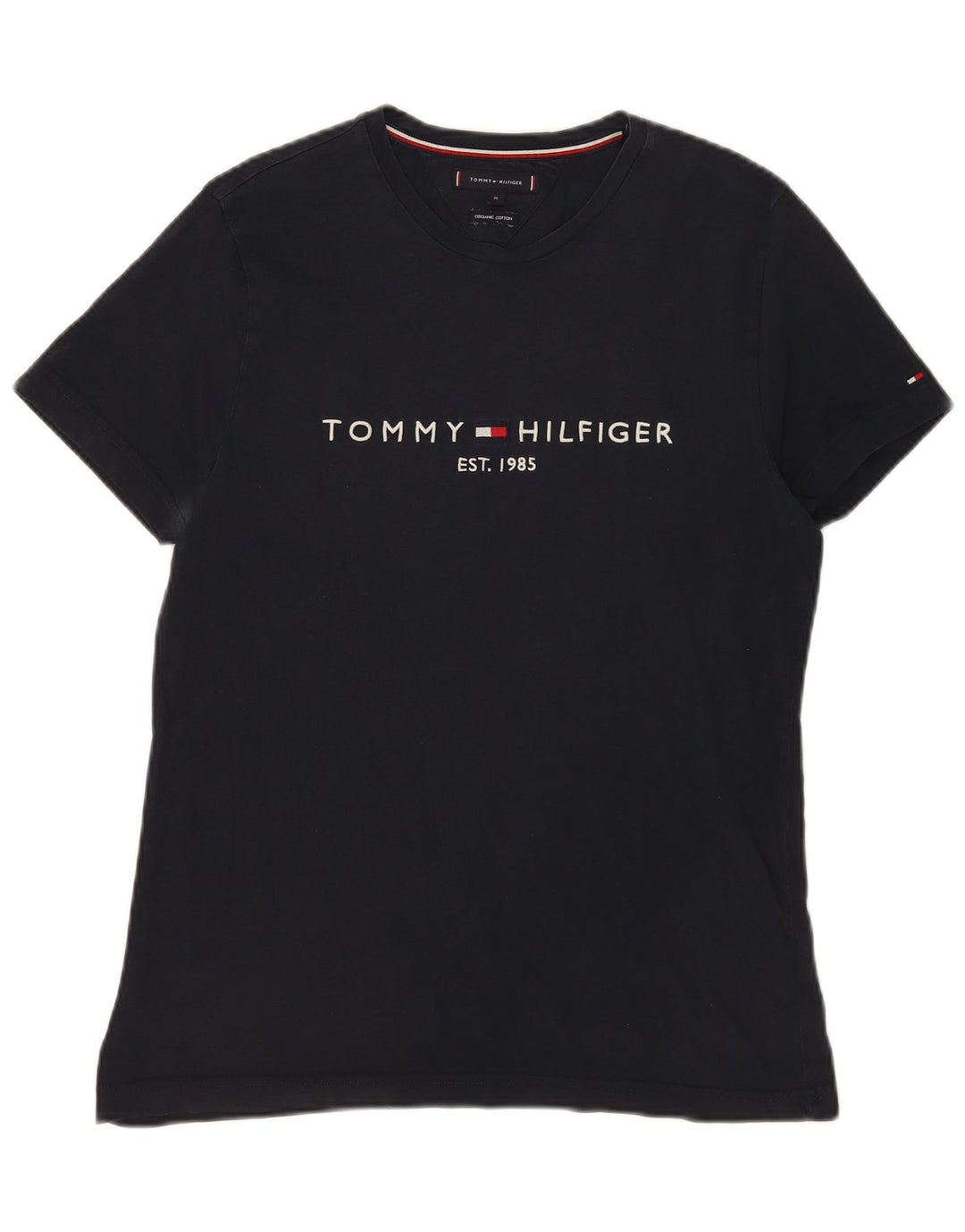 T-shirt grafica da uomo Tommy Hilfiger Top in cotone blu navy medio