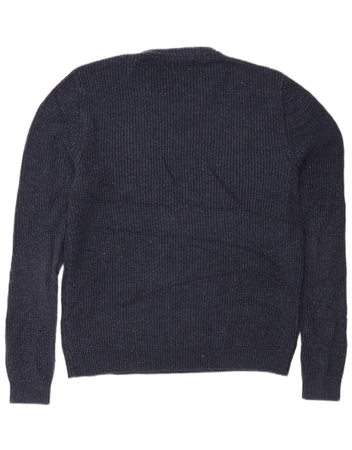 Maglione maglione girocollo da uomo Zara grande in acrilico blu navy