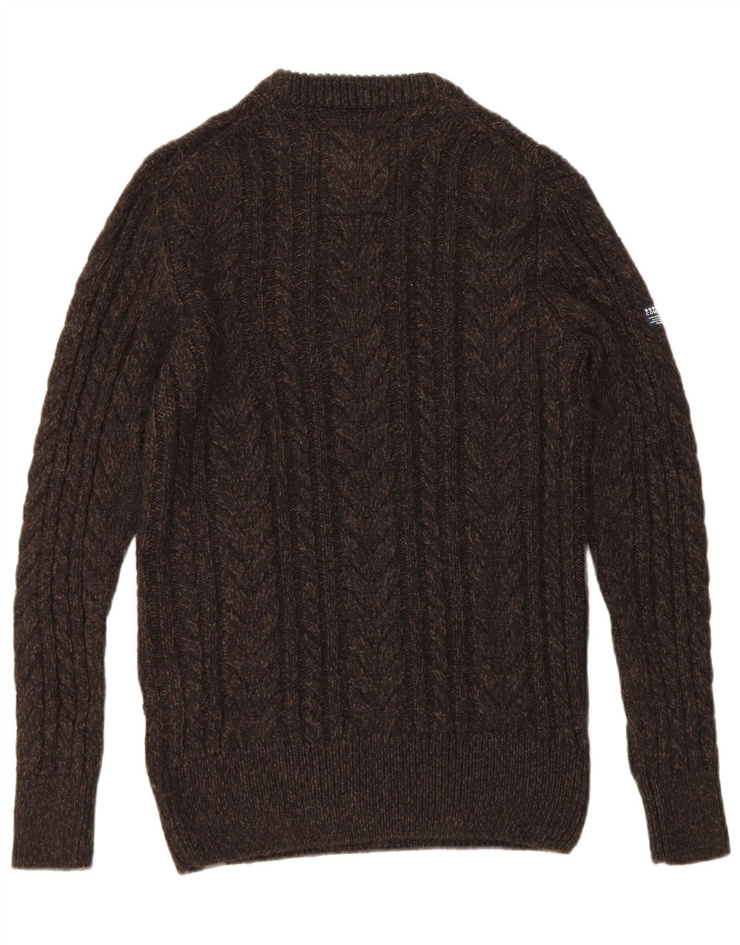 Maglione maglione girocollo da uomo Superdry Acrilico screziato marrone medio