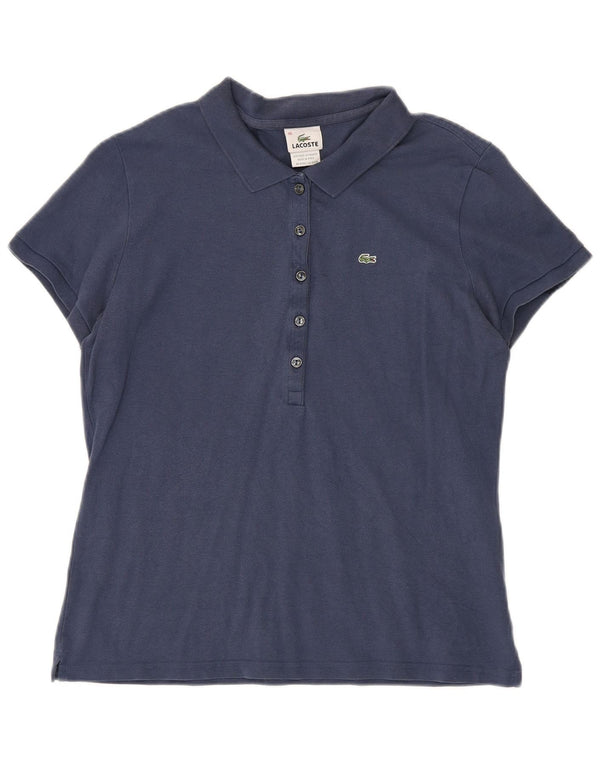 Polo da donna Lacoste taglia 46 XL in cotone blu navy