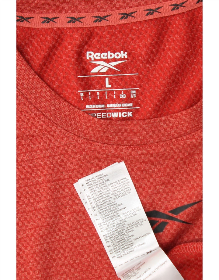 T-shirt Reebok da uomo Top Large rossa in poliestere