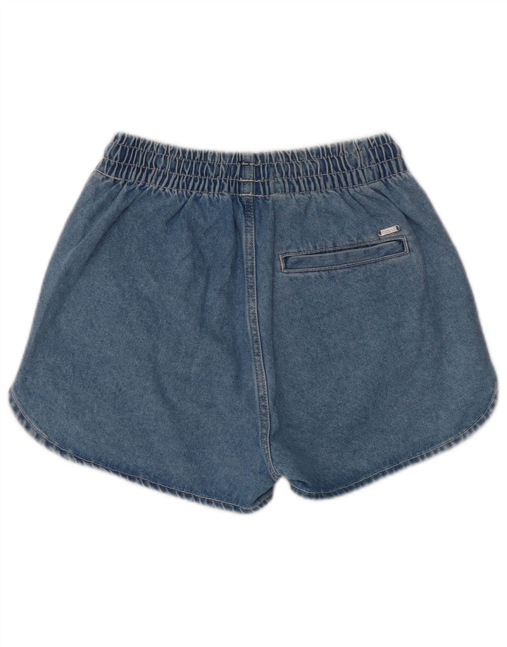 Guess Pantaloncini di jeans con grafica da donna W26 Small Blu Colourblock Poliestere