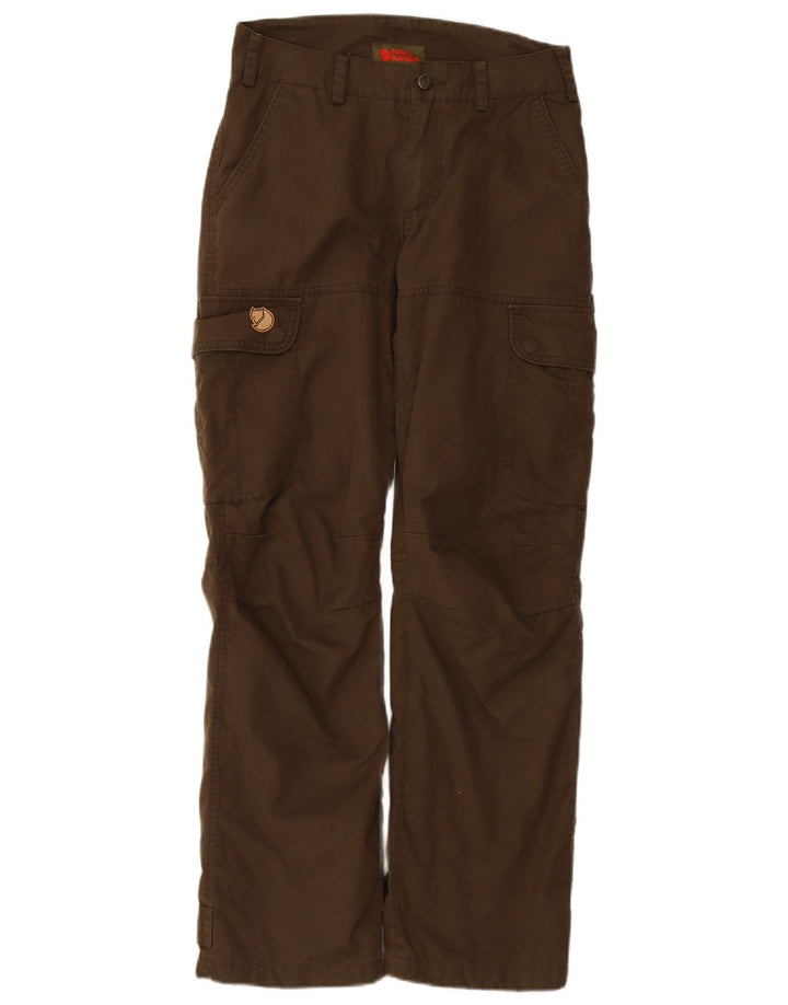 Pantaloni antivento mimetici da donna FJALL RAVEN W34 L30 poliestere kaki