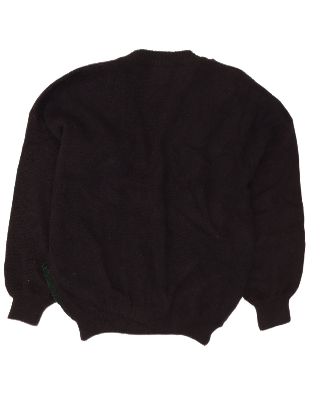 Maglione cardigan da uomo vintage XL color block nero