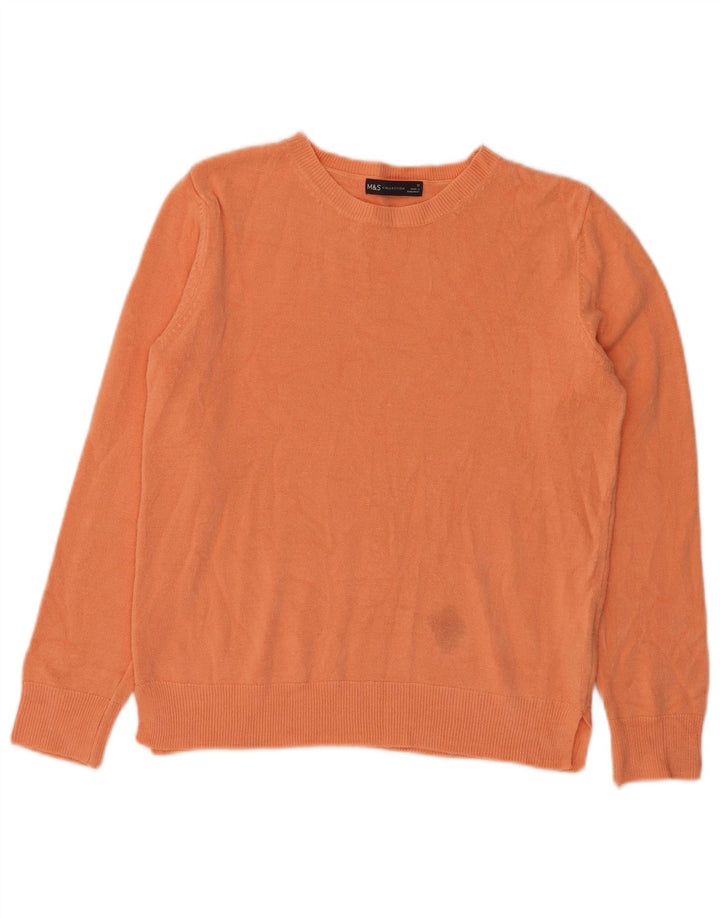 Maglione maglione girocollo da donna Marks & Spencer UK 12 Acrilico arancione medio