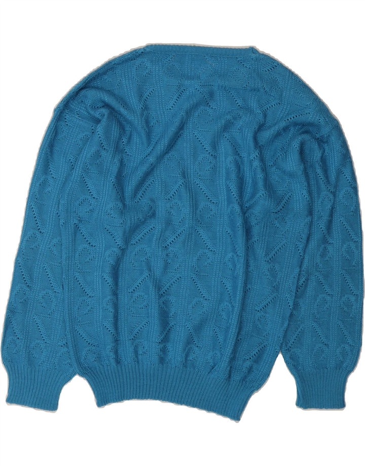 VINTAGE Womens Crew Neck Jumper Sweater UK 16 Large Blue Vintage Vintage and Second-Hand Vintage from Messina Hembry 