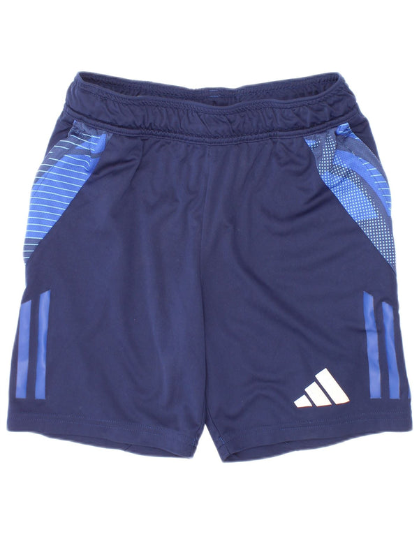 Pantaloncini sportivi Adidas Aeroready da ragazzo 9-10 anni Blu navy Colourblock
