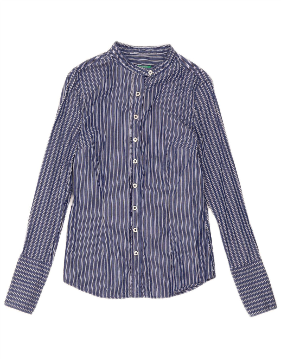 Camicia da donna Benetton UK 10 Small Blu Navy a righe