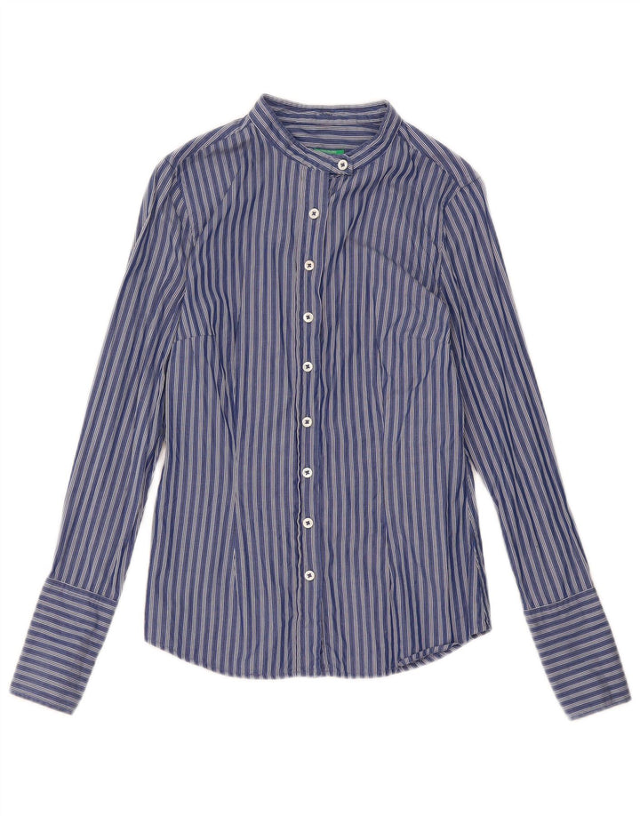 Camicia da donna Benetton UK 10 Small Blu Navy a righe
