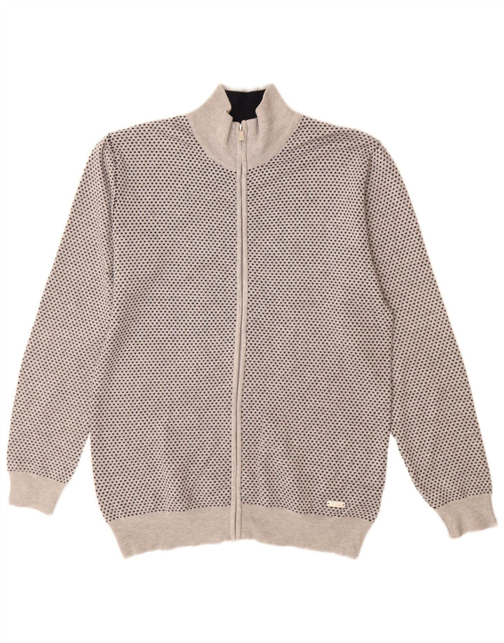 Maglia Cardigan Uomo Trussardi Large in Viscosa Maculata Grigia