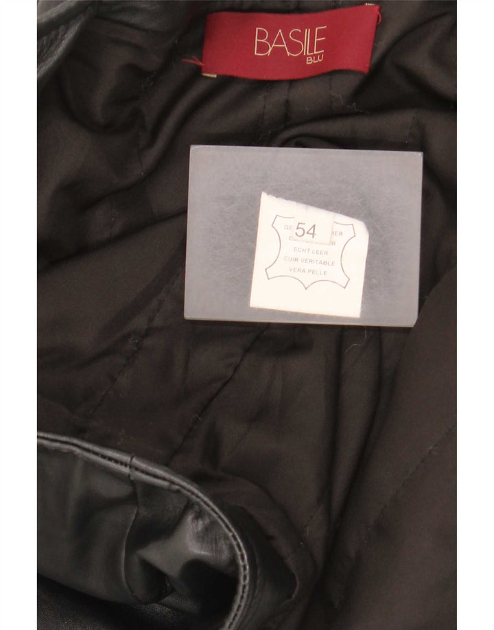 Giacca in pelle da uomo Basile UK 38 media nera