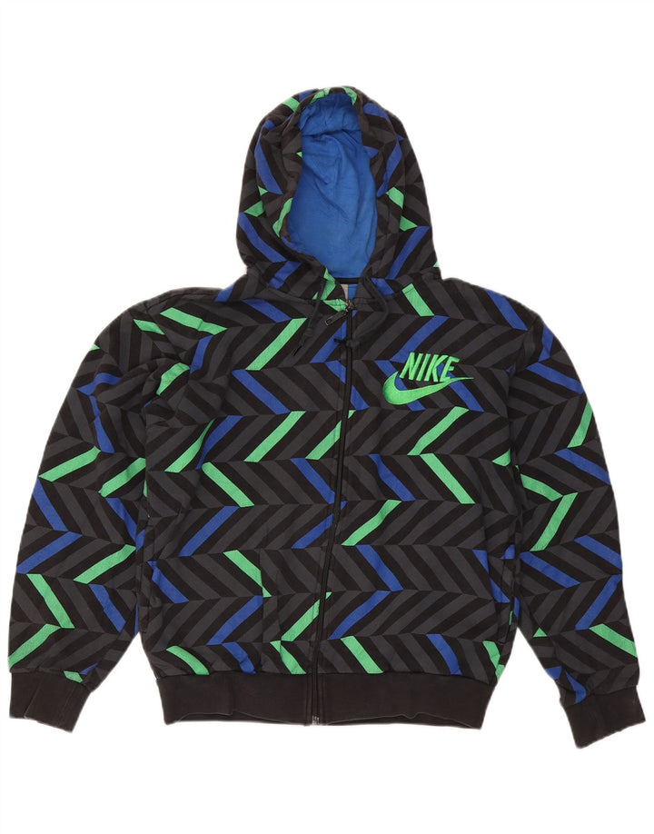 Felpa con cappuccio e zip Nike da uomo, piccola, in cotone geometrico multicolore