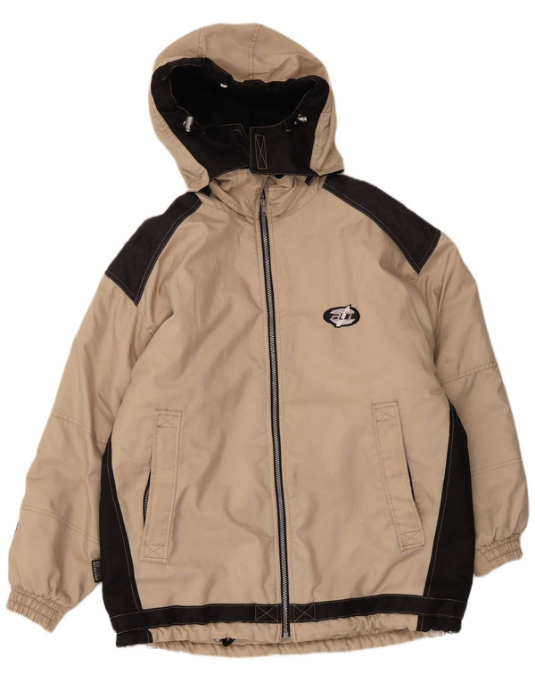 Giacca a vento con cappuccio da uomo Astrolabio UK 46 3XL Beige Colourblock