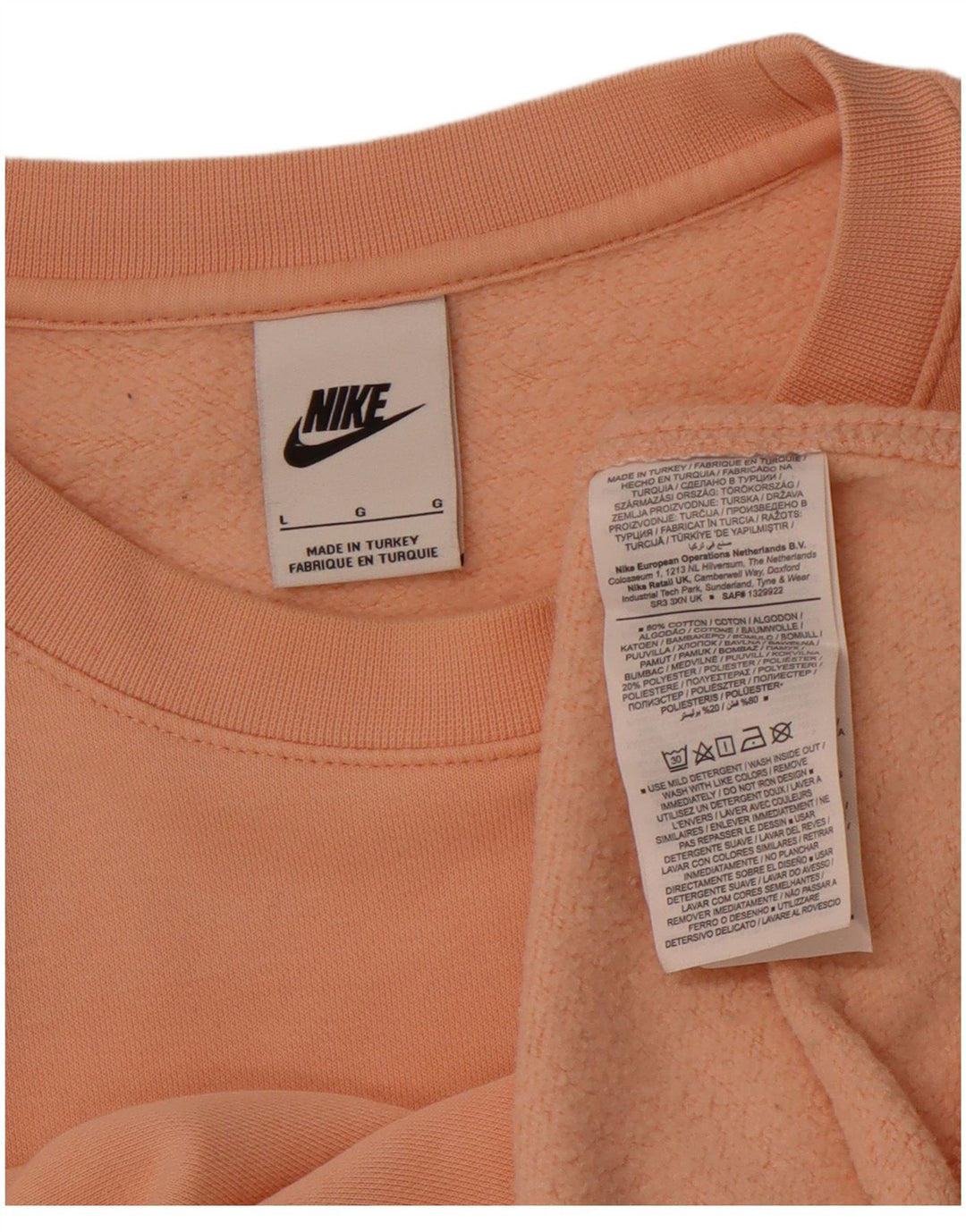 NIKE Felpa da uomo Maglione grande in cotone arancione