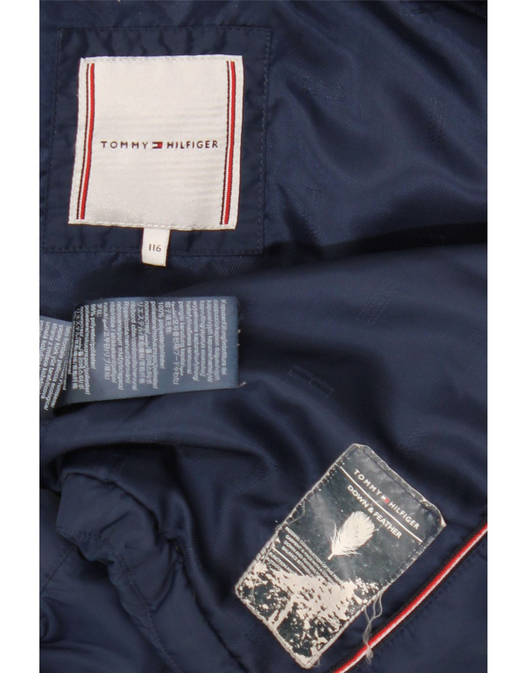 Giacca imbottita per ragazzi Tommy Hilfiger 5-6 anni in poliestere blu navy