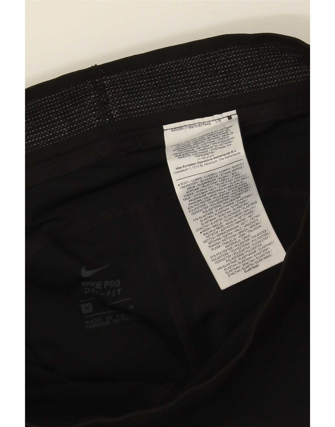 Leggings corti Nike da donna UK 14 poliestere nero medio