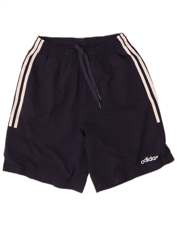 Pantaloncini sportivi da uomo Adidas piccoli in poliestere blu navy