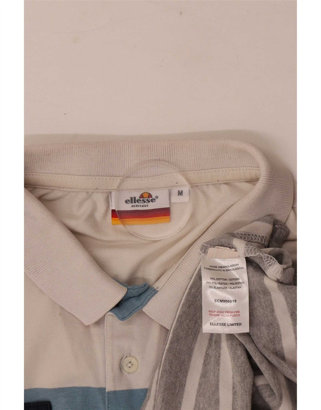 Polo Ellesse da uomo Heritage in cotone a righe medie multicolore
