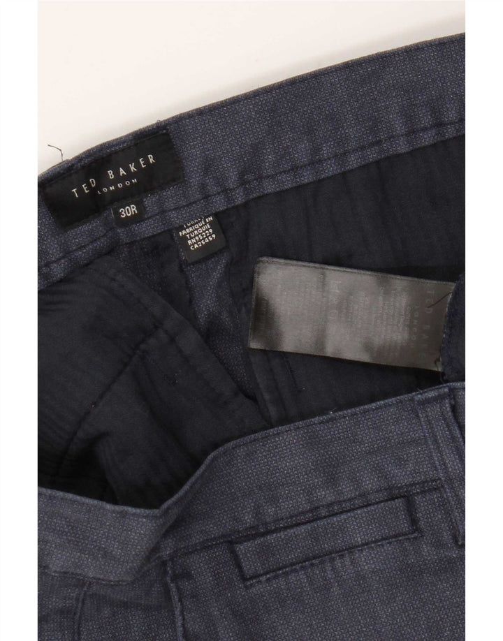 Pantaloni chino slim da uomo Ted Baker W30 L31 poliestere blu navy