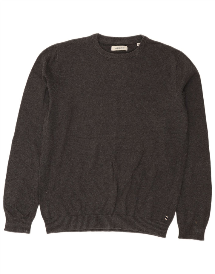 Maglione maglione girocollo da uomo Jack & Jones piccolo cotone grigio