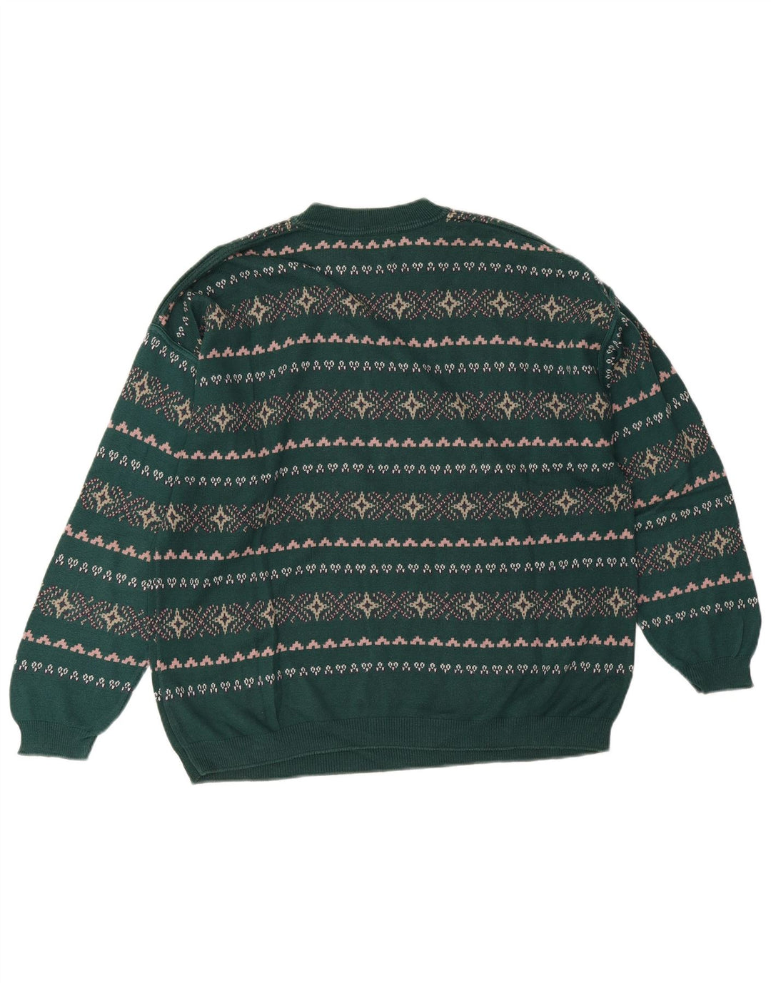 Stefanel Uomo Maglione Girocollo Maglione Grande Verde Fair Isle