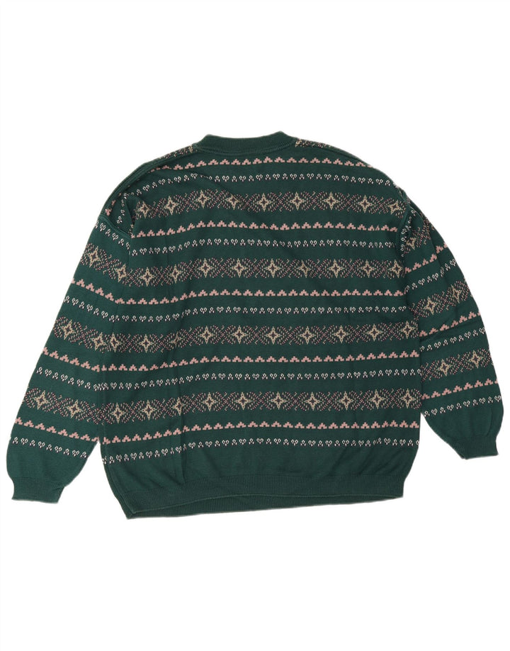 Stefanel Uomo Maglione Girocollo Maglione Grande Verde Fair Isle
