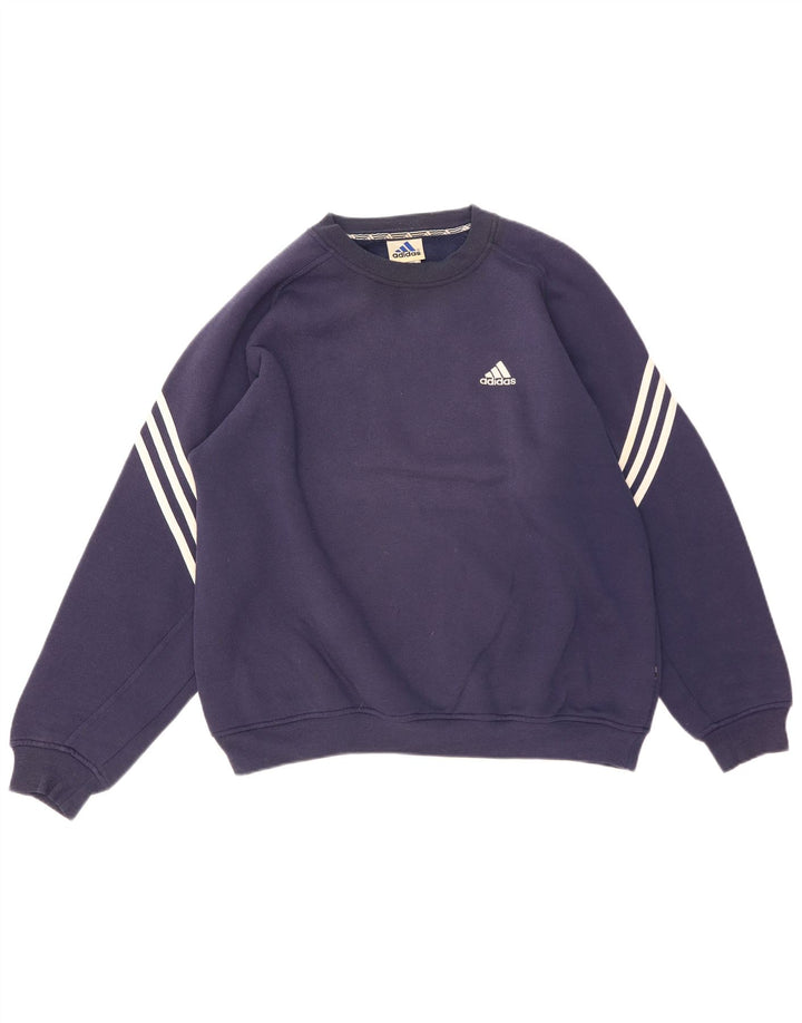Felpa da uomo Adidas Maglione grande blu navy in cotone