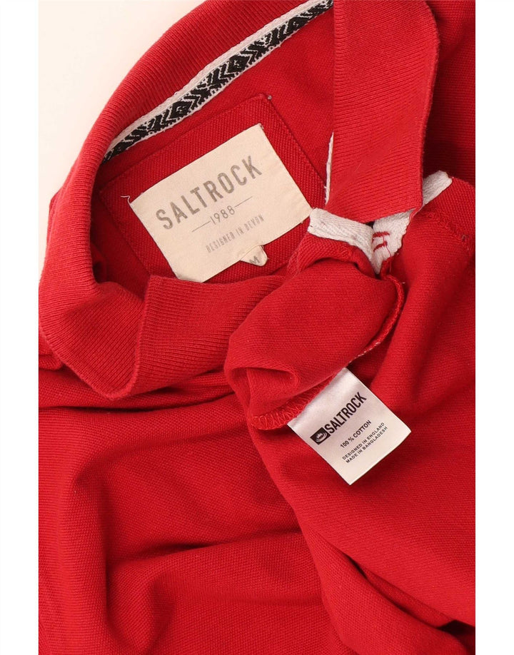 Polo da uomo Saltrock in cotone rosso medio