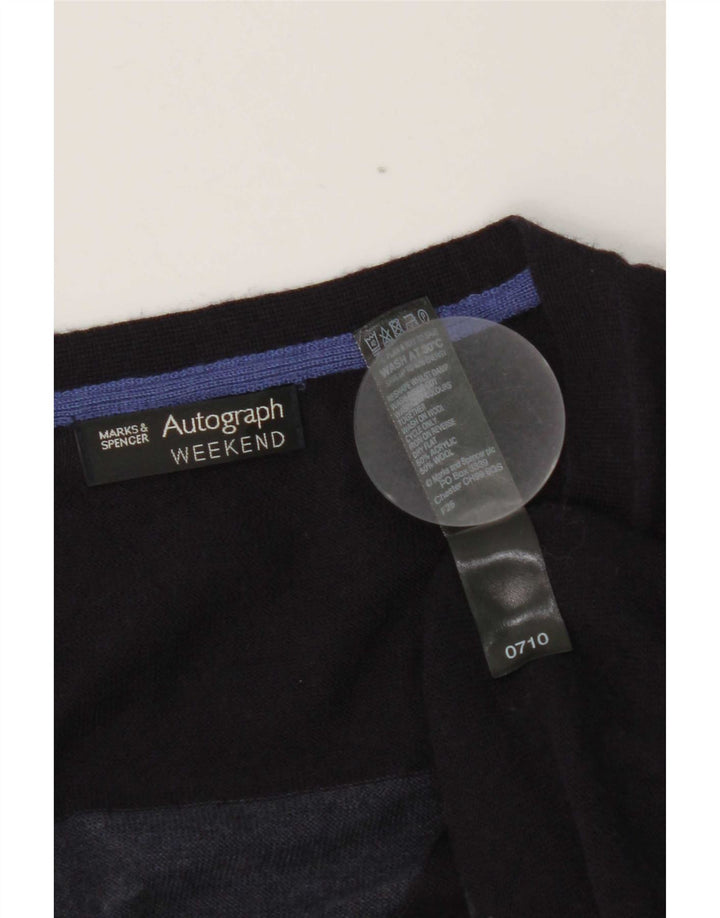 Maglione cardigan da donna Marks & Spencer UK 14 medio blu navy a righe