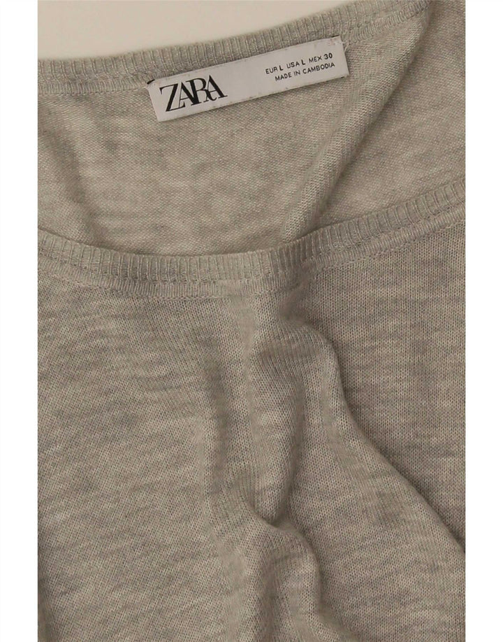 Blusa oversize da donna Zara Top UK 16 grande grigio