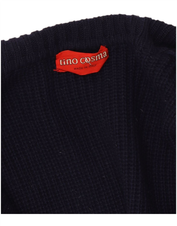 Maglione cardigan da uomo Tino Cosma grande blu navy