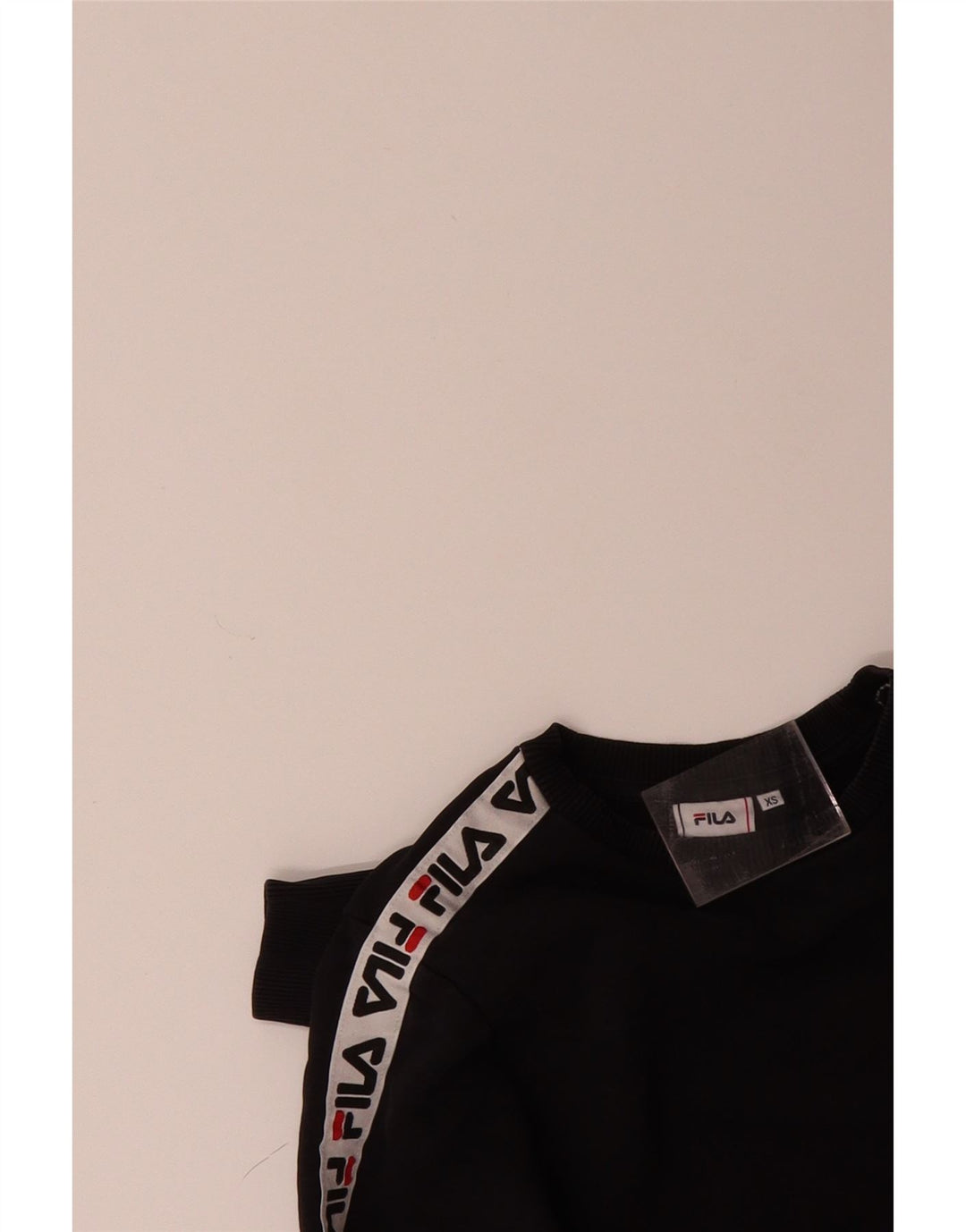 FILA Mens Graphic Sweatshirt Jumper XS Black Cotton Vintage Fila and Second-Hand Fila from Messina Hembry 