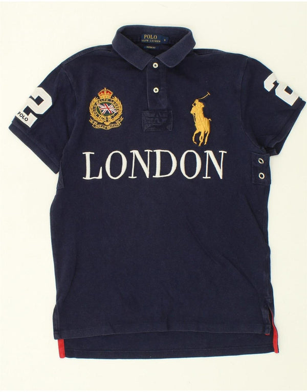 POLO RALPH LAUREN Polo da rugby grafica personalizzata da uomo piccola blu navy