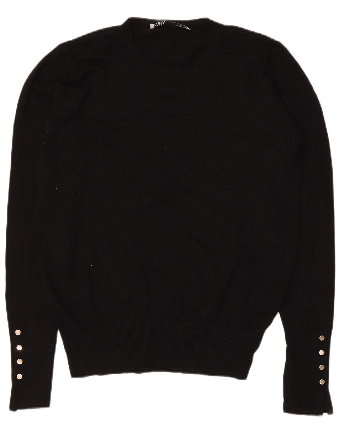 Maglione maglione girocollo da donna Zara UK 12 viscosa nera media