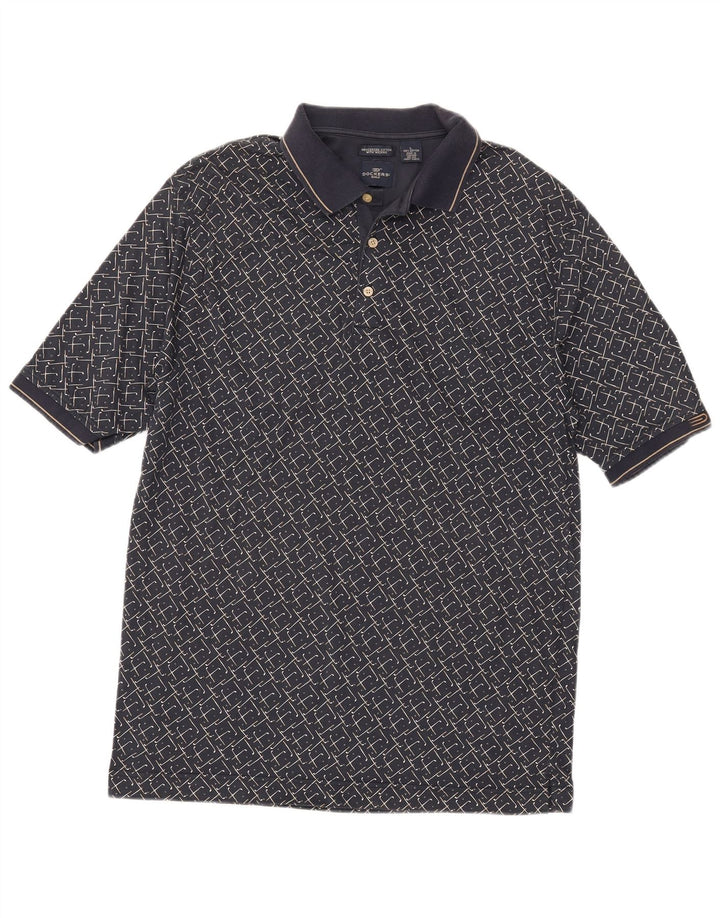 DOCKERS Polo da uomo grande in cotone geometrico blu navy