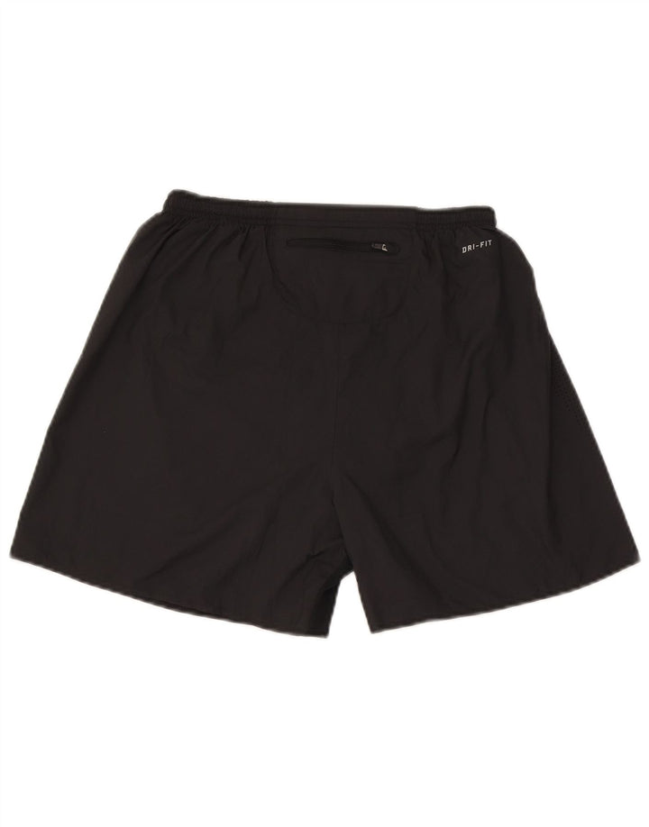 Pantaloncini sportivi Nike Dri Fit da uomo in poliestere a righe nere medie