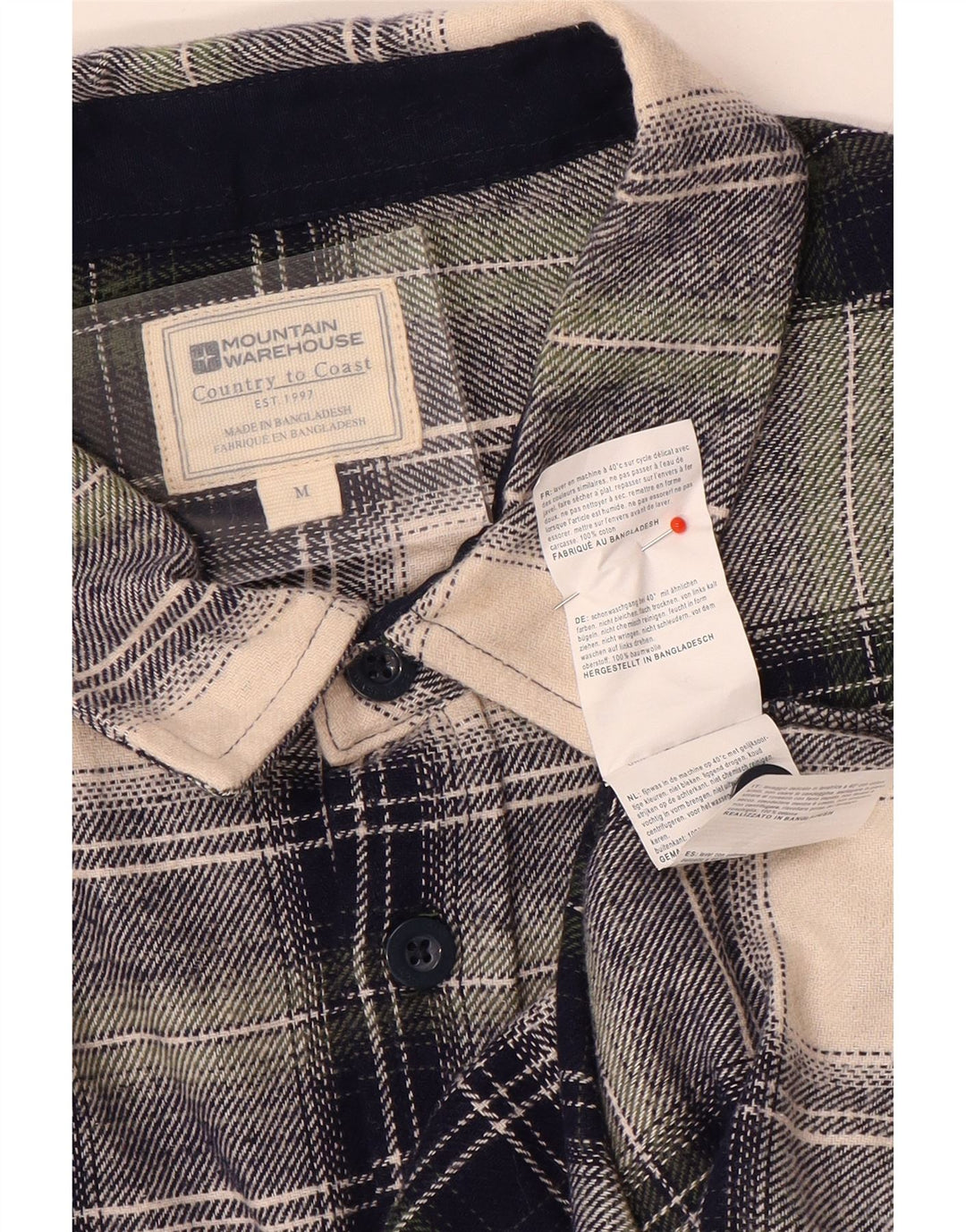 Camicia da uomo in flanella di Mountain Warehouse, cotone a quadri multicolore medio