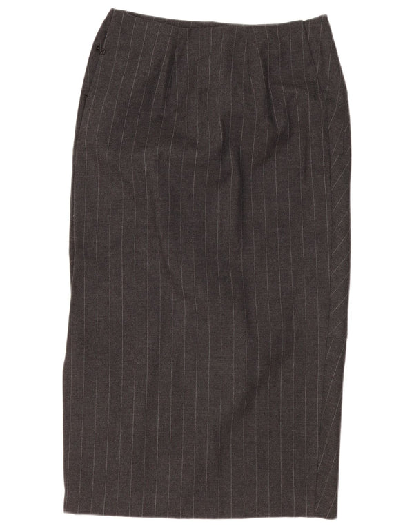 Gonna midi vintage da donna grande W32 gessato grigio