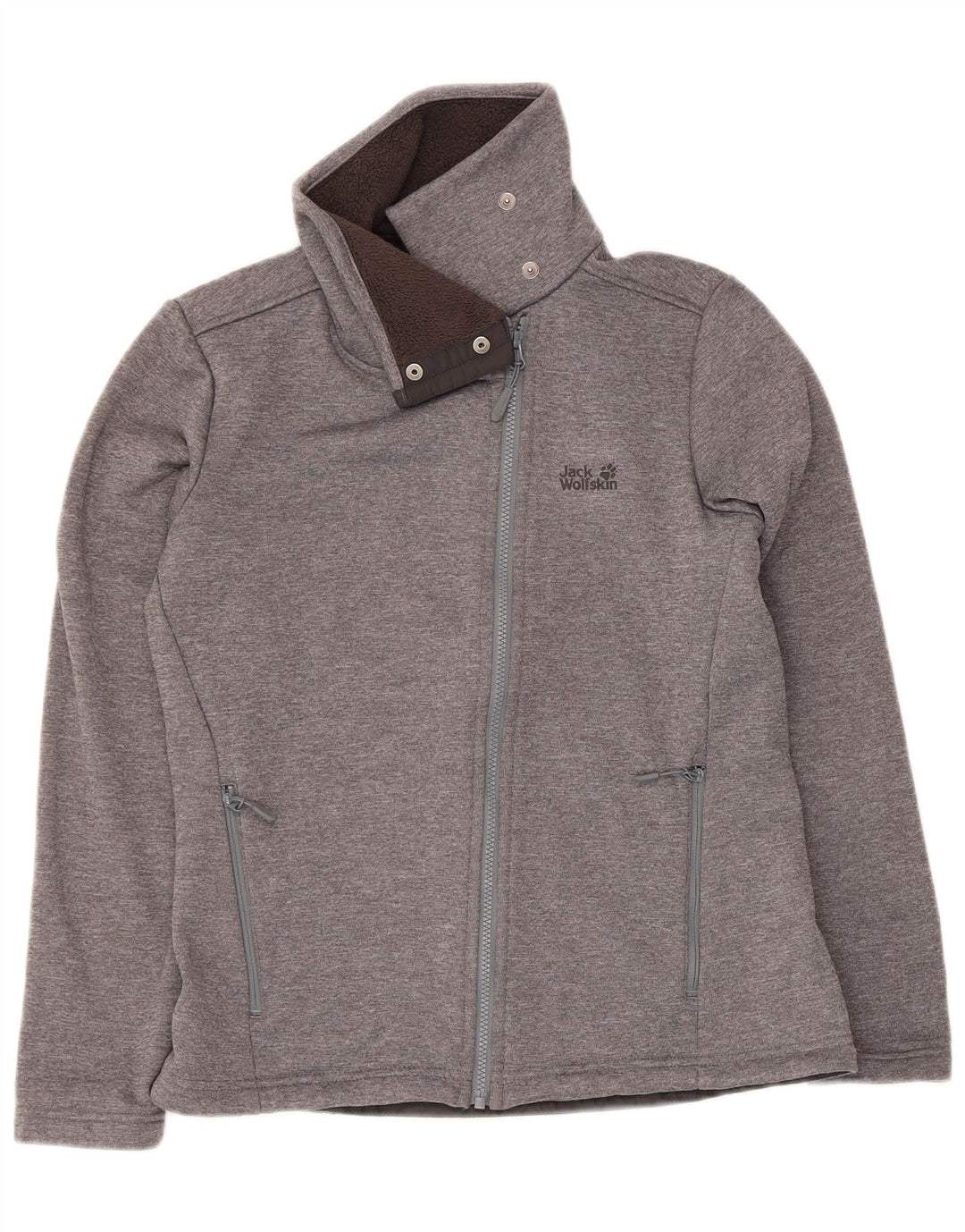 Giacca da tuta da donna Jack Wolfskin UK 14 Grigio medio chiazzato