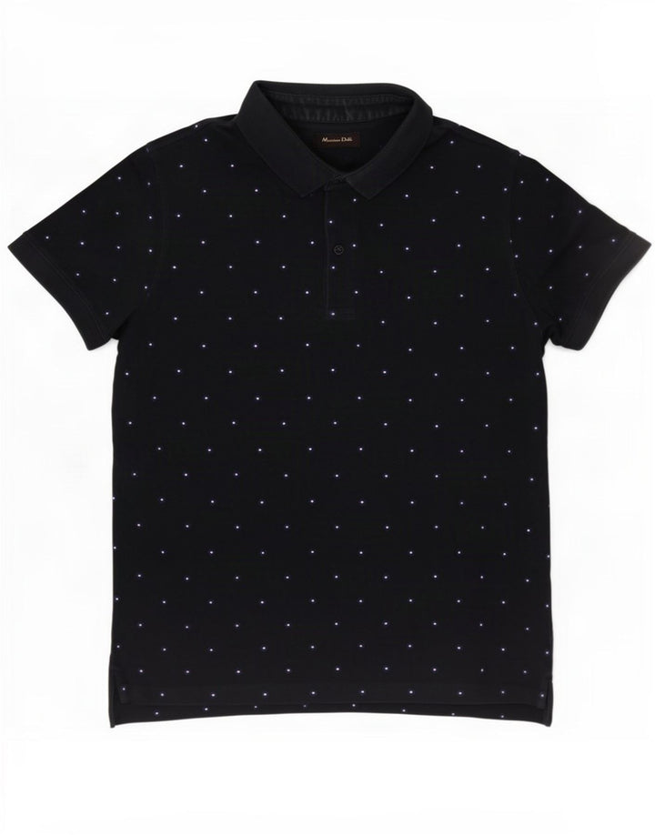 Polo da uomo Massimo Dutti grande blu navy maculato