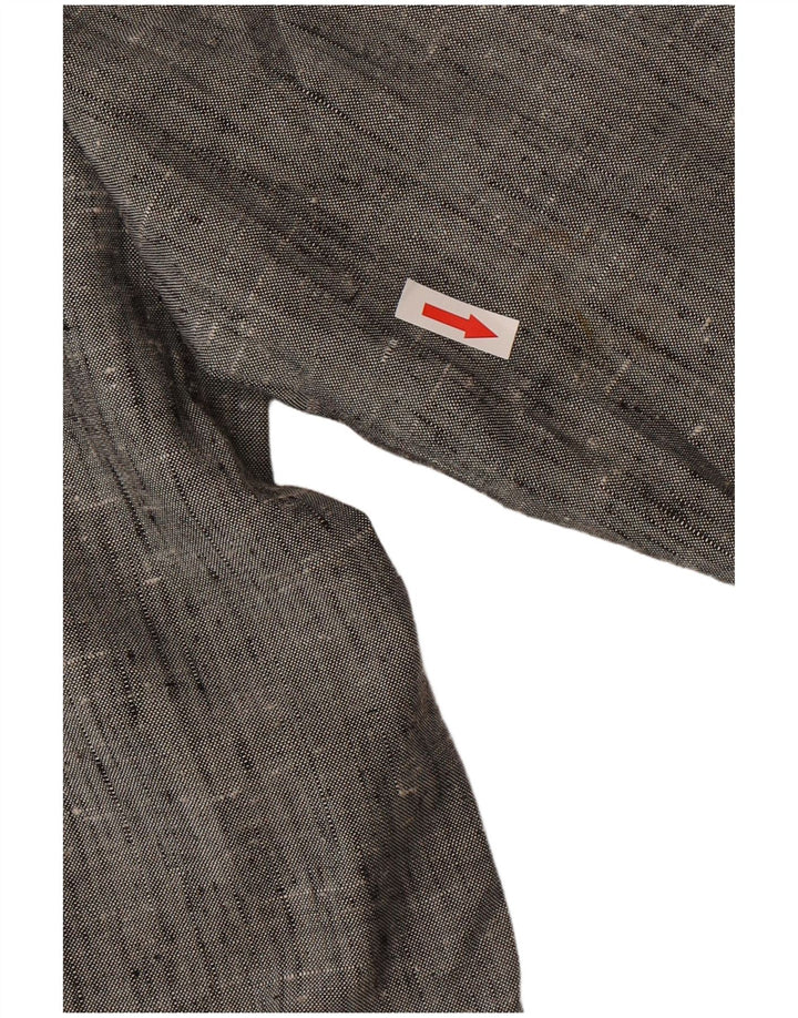 Giacca blazer vintage da uomo a 2 bottoni IT 50 grande poliestere chiazzato grigio