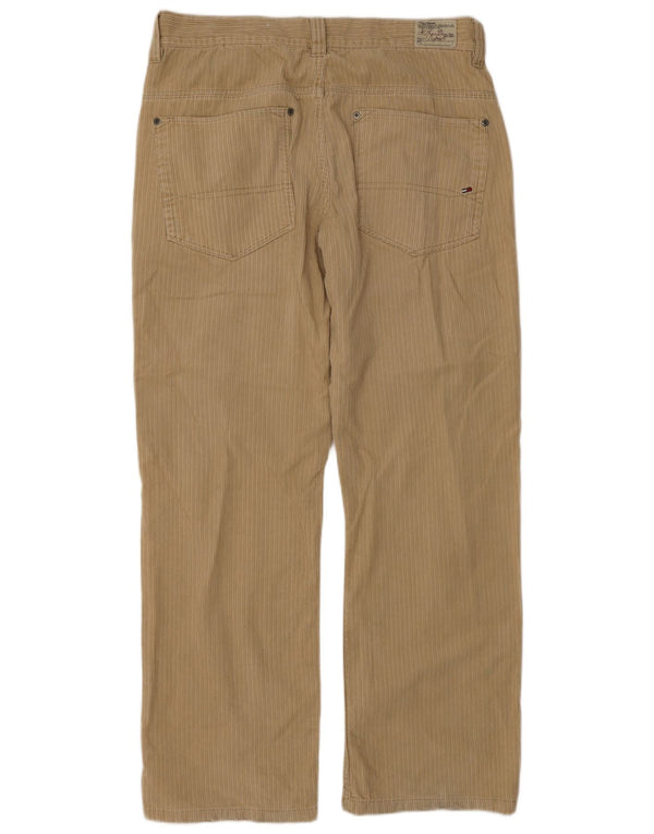 Pantaloni dritti in velluto a coste da uomo Tommy Hilfiger W34 L32 in cotone beige