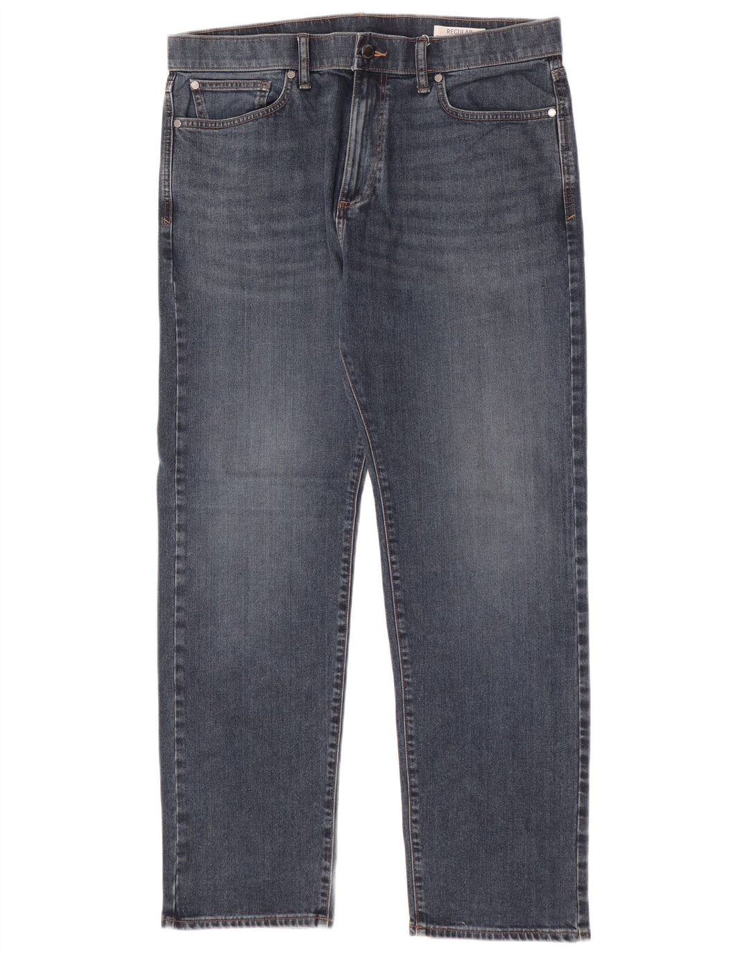 Jeans dritti vestibilità regolare da uomo Marks & Spencer W36 L31 cotone blu
