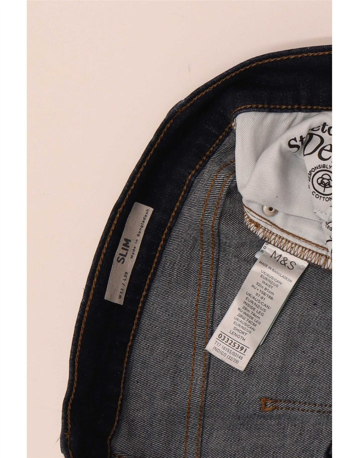 Jeans slim da uomo Marks & Spencer W32 L29 cotone blu navy