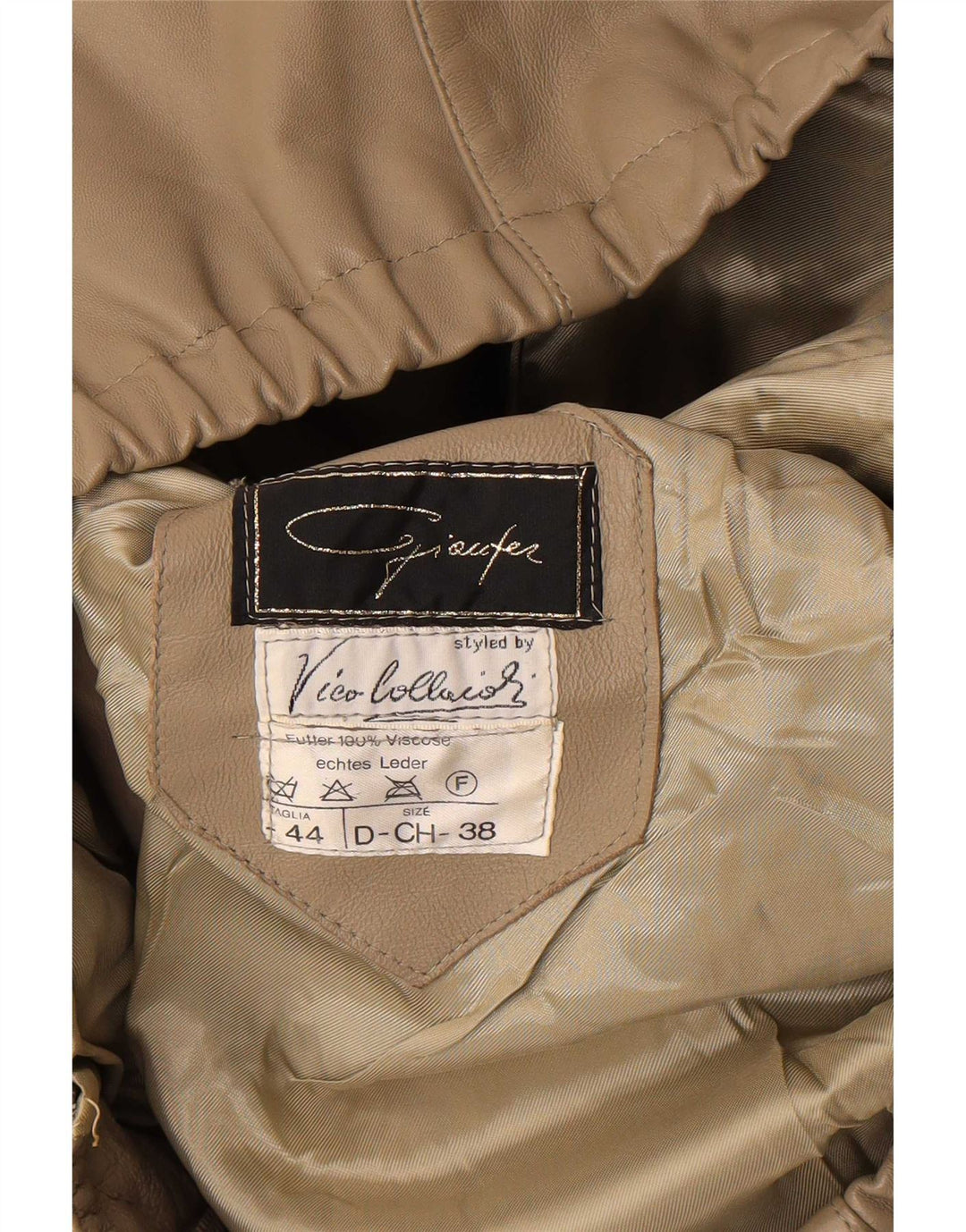 Giacca in pelle da donna vintage IT 44 in pelle grigio medio